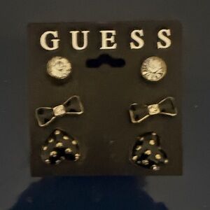 Guess Black and Gold Earring Set